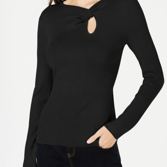 NWT - INC International Concepts Twist-Front Long-Sleeve Sweater - Size 0X - Picture 1 of 5